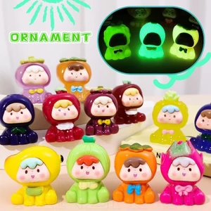 Trang trí bàn làm việc búp bê trái cây dễ thương - Dạ quang, Phim hoạt hình, Mini, Ngẫu nhiên - Trang trí nội thất ô tô - Phụ kiện vật liệu DIY - Các bức tượng động vật cảnh vi mô