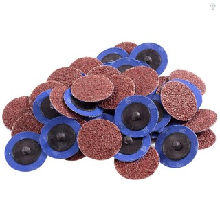 Bộ 50 2in Chà Nhám Đĩa Mài 36 Grit Nhôm Oxit Chết Máy Mài Cuộn Khóa Đĩa Rỉ Sơn Loại Bỏ Máy Xay Phụ Kiện