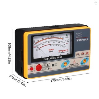 Đồng hồ đo điện trở cách nhiệt Kỹ thuật số Ohmmeter Máy kiểm tra cách nhiệt cầm tay Megameter 0-1000MΩ 500V Độ chính xác cao Megohmmeter Dụng cụ đo cách nhiệt