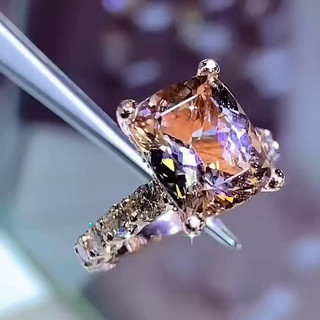 Châu Âu Mỹ ins Phong Cách Mới Mô Phỏng Nhẫn Kim Cương Moissanite Nữ