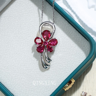 Châu Âu Mỹ ins Vòng cổ hoa Ruby phong cách mới dành cho nữ