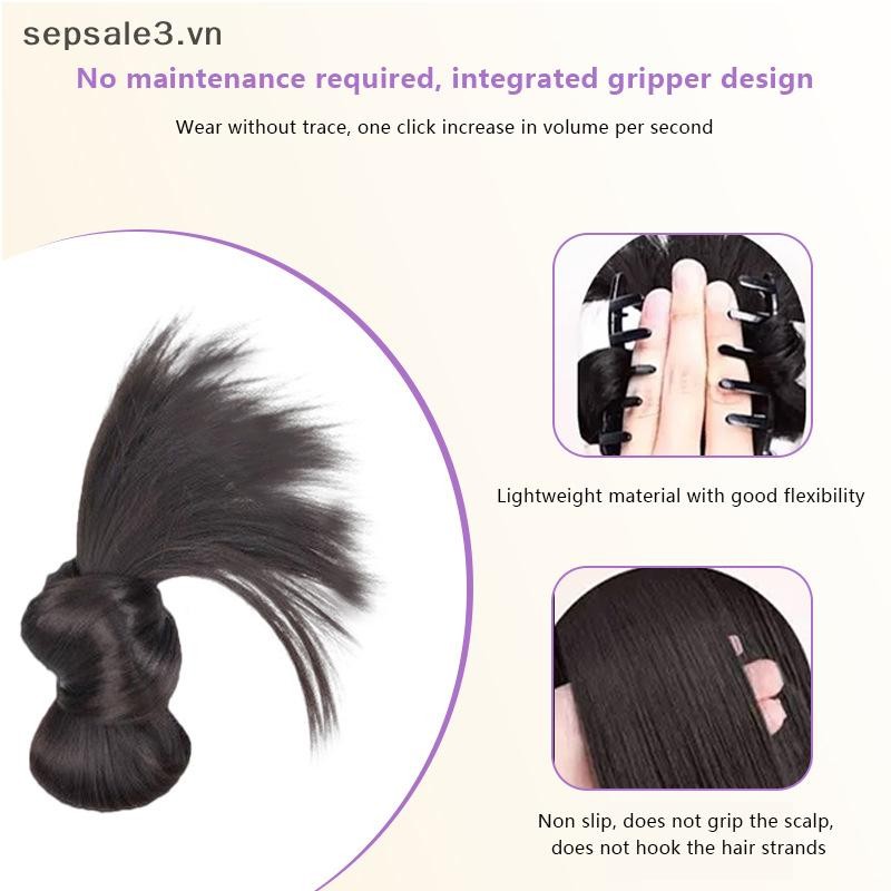 # sepsale # Women Half-tie Hair Claw Shuttlecock Lazy Meatball Cua Kẹp Tóc Giả Bắt Kẹp Phụ Kiện Tóc Đuôi Ngựa Cao.