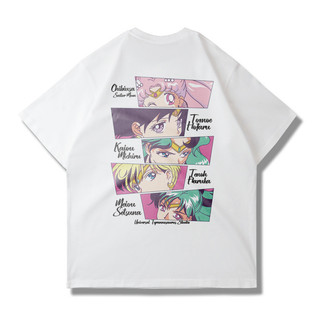 [Phải có mùa hè] Áo thun ngắn tay phối thủy thủ mặt trăng Anime Sailor Moon Joint dáng rộng hợp thời trang