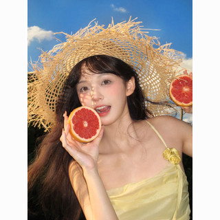 ✨2025 Vành Lớn Raffia Mũ Rơm Nữ Đi Biển Du Lịch Kỳ Nghỉ Chống Nắng Mũ Chống Nắng Mũ Chống Nắng Rỗng Che Mặt Mũ 25.4.8