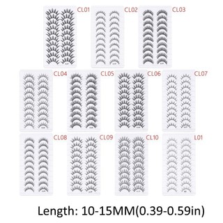 AFTEROF 10 Cặp Lông Mi Giả, Full Strip Handmade Faux Mink Lash, Vẻ Đẹp Natrual Dài Tàn Ác Không Lông Mi Giả Nối Mi Mắt