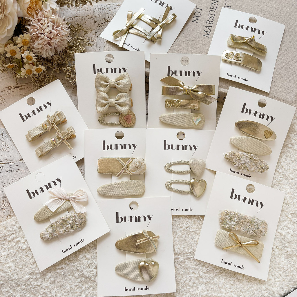 Kẹp tóc Girls Bangs Kẹp tóc bằng da vàng