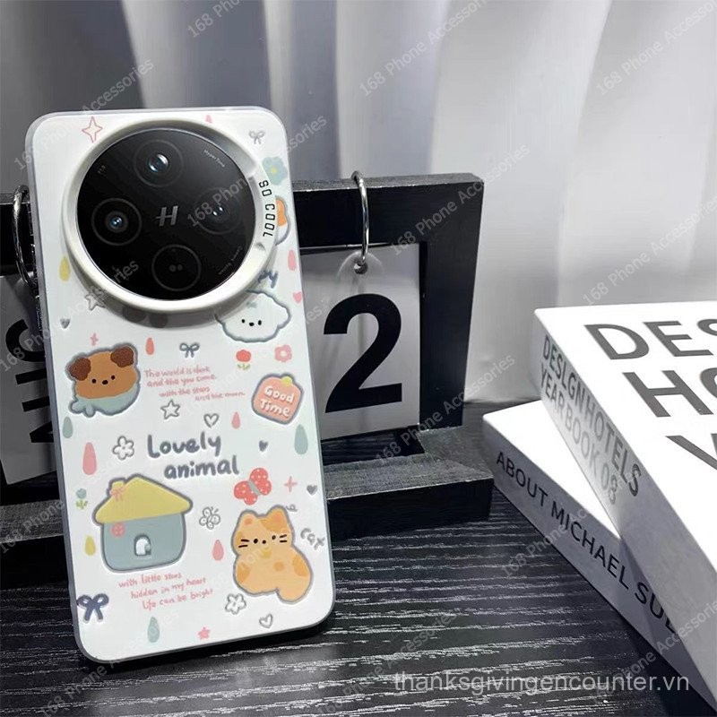 Ốp Oppo Find X8 Ốp Oppo Find X8 Pro Ốp chống sốc cho chó đáng yêu Mèo hoạt hình dễ thương Ốp điện thoại nút mạ IMD cứng mờ phong cách Instagram