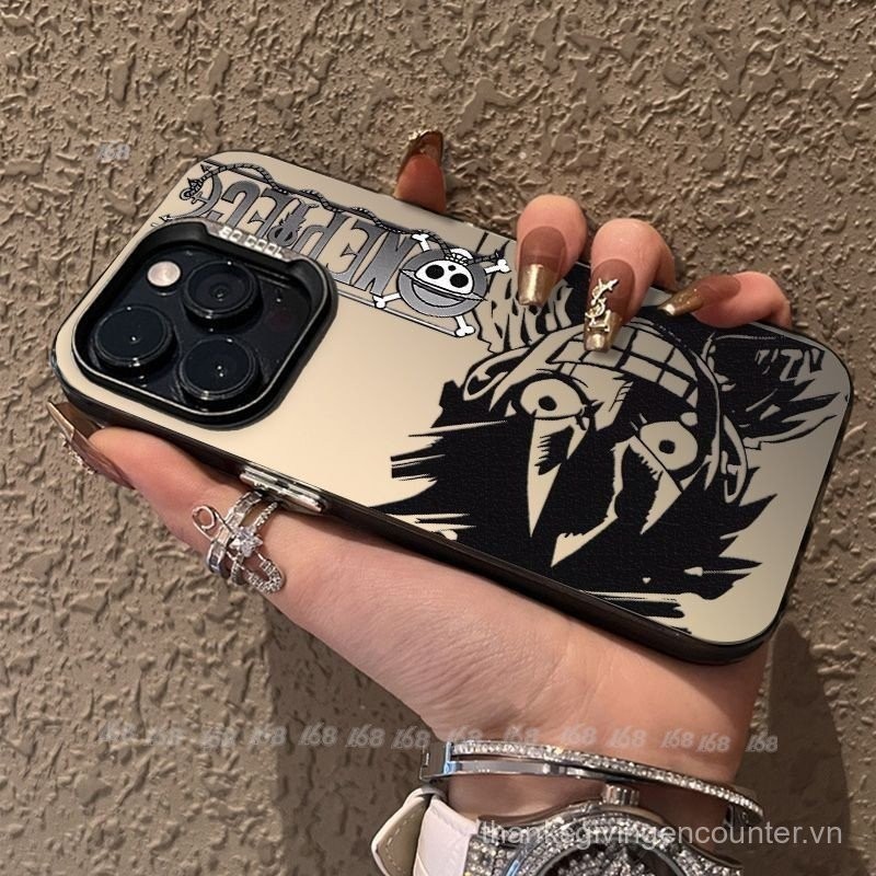 Ốp chống sốc cho iQOO Z9/Z9 5G/Z9 Turbo, cứng mờ, Anime One Piece Luffy, chống bám vân tay cho nam sinh viên