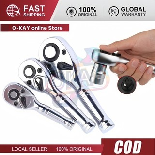 Cờ Lê Mini 2 Đầu Vuông 1/4-3/8-1/2 | 72 Răng Vặn Nhanh, Tháo Gỡ Tiện Lợi, Cán Ngắn Dễ Cầm