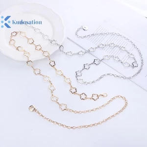 Kudosation Thời Trang Kim Loại Rỗng Hoa Eo Dây Xích Nữ Đầm Áo Sơ Mi Phù Hợp Với Trang Trí Thắt Lưng Cơ Thể Dây Xích