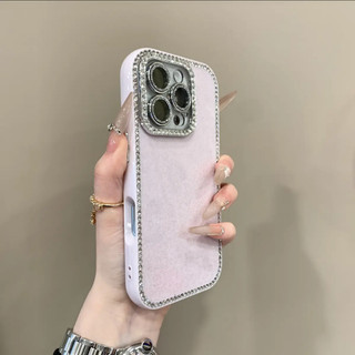 Sang Trọng Full Edge Kim Cương Lấp Lánh Điện Thoại iPhone16 15 14 13 Pro Max Chống Sốc Bảo Vệ Camera Chống Rơi Silicon Mềm Ốp Lưng