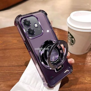 Ốp Mềm Oppo A5 Pro 2025 Cho Oppo A6 A5 Pro A3Pro A3X A3 A5Pro A6Pro 4G 5G Ốp Lưng Chống Sốc Thạch Trong Suốt Có Giá Đỡ Từ Tính Dày Túi Khí Ốp Lưng Điện Thoại