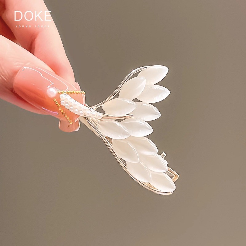 MAUROPOLI Kẹp Tóc Đuôi Cá Mắt Mèo Giả Nữ, Kẹp Bên/Mỏ Vịt, Tinh Tế, Sẵn Sàng