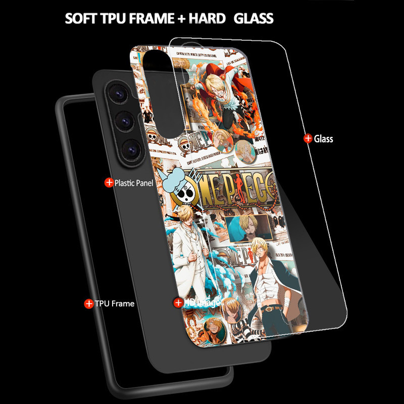 Ốp Điện Thoại Kính Cường Lực one piece sanji 02 Cho Samsung Galaxy A11 A14 A20 A30 A22 A32 A33 A34 A40 A42 A51 4G A52 A53 A54 A70 A71 A72 A73 5G