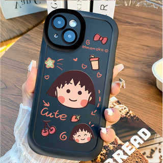 Ốp điện thoại Chibi Maruko dễ thương cho iPhone 16 / 15 / 14 / 13 / 12 / X / 7 / 11 / Plus / pro Max Vỏ bảo vệ chống phồng bao gồm toàn bộ silicon mờ mềm bền chống rơi