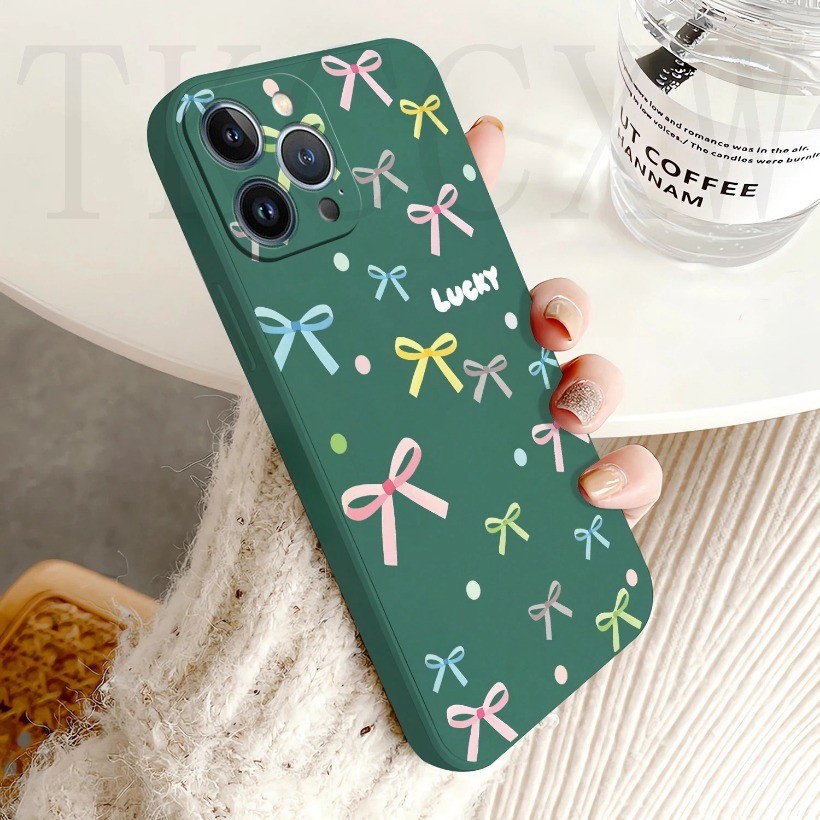 Ốp Điện Thoại Silicon Mềm Chống Sốc Cho Samsung S21 S10 S9 Plus Ultra Note 9 10 20 Ultra Nơ Thắt Nơ Sóng Ruy Băng Bao