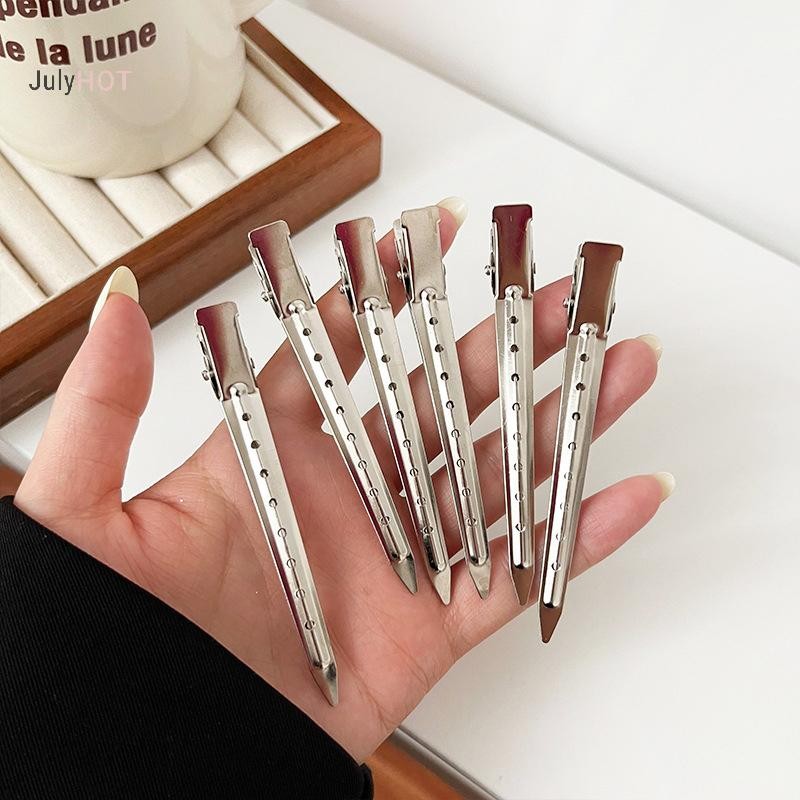 JULYHOT - 5 Chiếc Kẹp Tóc Kim Loại Hình Cá Sấu Xoăn, Dành Cho Salon và Sử Dụng Hằng Ngày