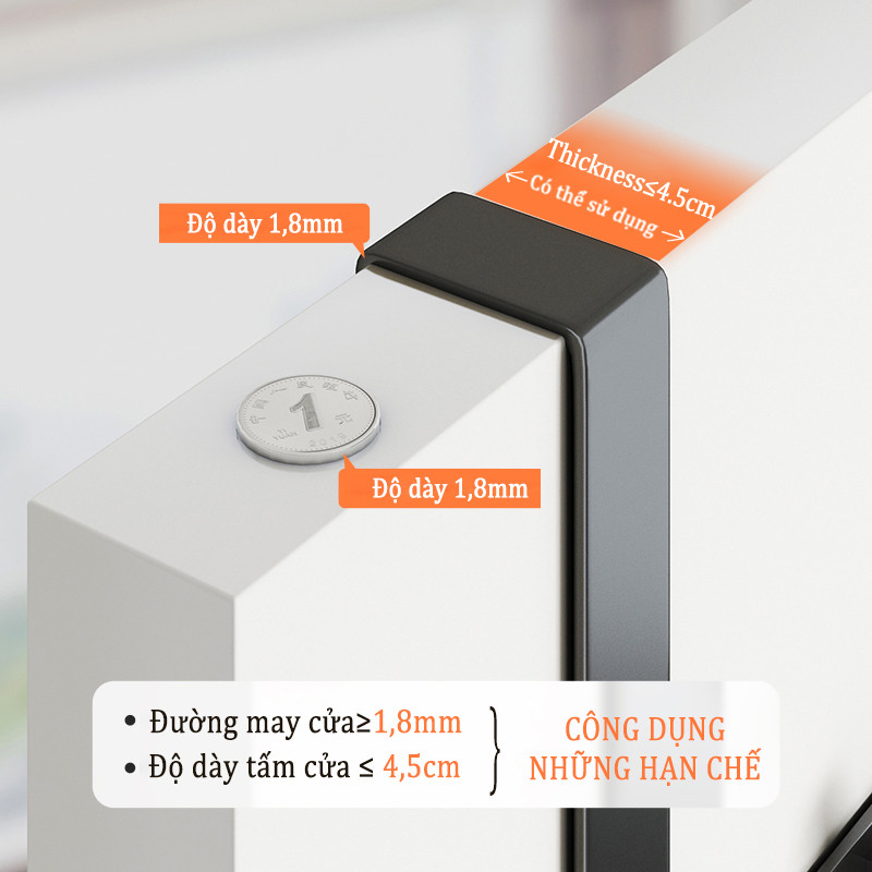 Ảnh Móc treo đồ MEIDOO màu vàng đen gắn sau cửa cài đặt không có lỗ bắt đầu sử dụng nhanh 4