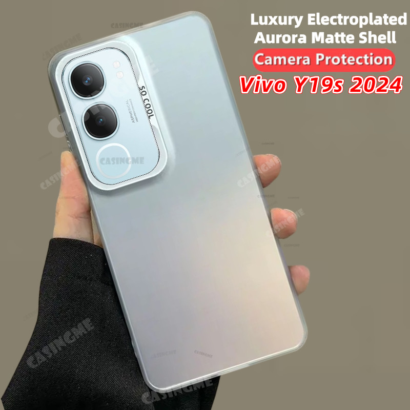 Vivo Y19s 2024 Mạ Sang Trọng Aurora Skin Matte Casing Cho Vivo Y19s VivoY19s Y 19s Y19 S 4G 5G 2024 Vỏ Điện Thoại Bảo Vệ Camera Nhiều Màu Sắc Ốp Lưng Chống Sốc