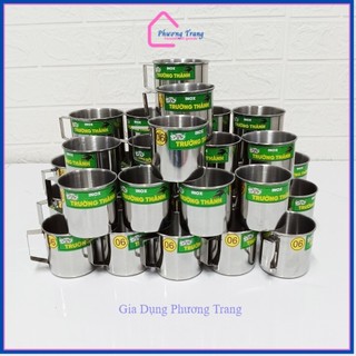 Set 3 Ly uống nước inox an toàn, loại dày, tiện lợi, ca làm đá có quai Trường Thành nhiều kích thước - Phương Trang