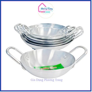Combo 3 chảo nhôm (16cm,18cm,22cm) loại dày lòng sâu tráng bánh xèo, xào chính hãng giá rẻ - Phương Trang