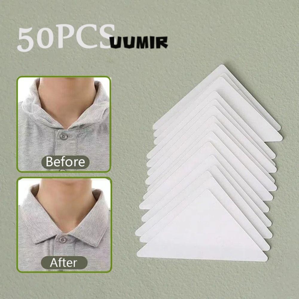 Uumir 50 Miếng đệm cố định cổ áo, PVC chống lật đứng cổ áo Shaper, Nhà tự dính Áo sơ mi vô hình Cổ áo hỗ trợ nam giới