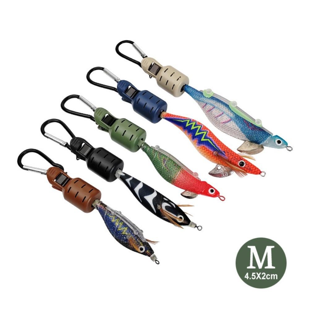 Dụng cụ mực jig 9 bộ, có carabiner bảo vệ mồi câu, đựng webfoot và bạch tuộc egis móc