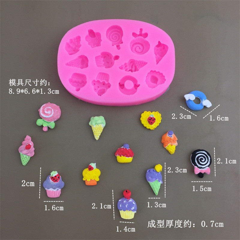 Tự Làm Khuôn Socola Kẹo Lollipop Kem Hình Trái Tim Nơ Bánh Quy Mô Mô Hình Khuôn Silicon Fondant Thạch Cao Epoxy Khuôn