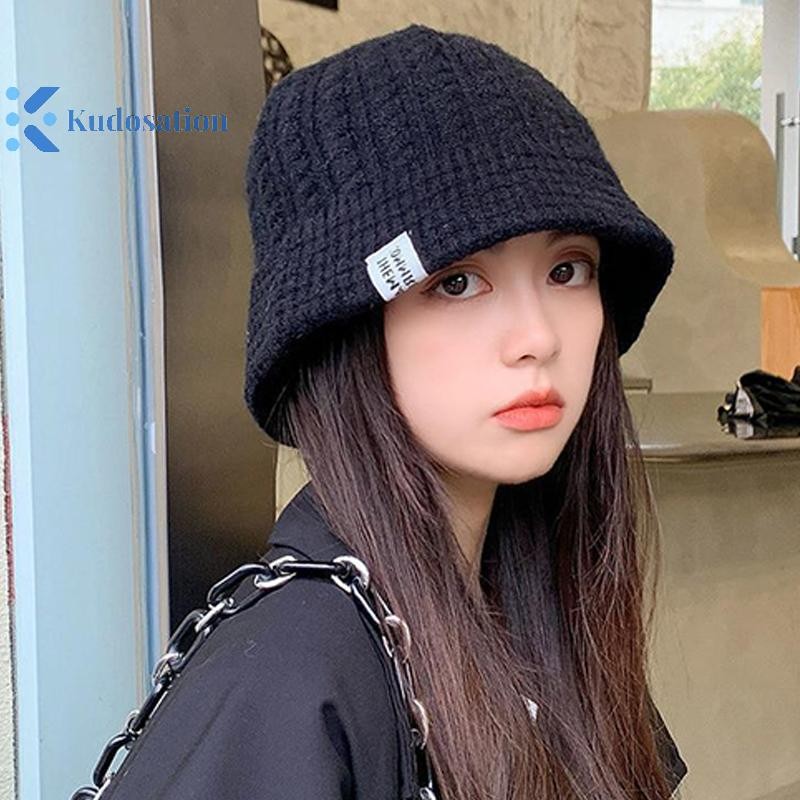 Kudosation Mũ Nữ Ấm Áp Đa Năng Bảo Vệ Tai Mũ Dệt Kim Lớn Mũ Sợi