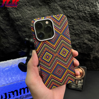 [Jlk] Dành cho Iphone 16 ProMax 15 14 13 12 Pro Max Vỏ từ tính Vỏ cứng kết cấu bện bằng sợi Carbon cao cấp