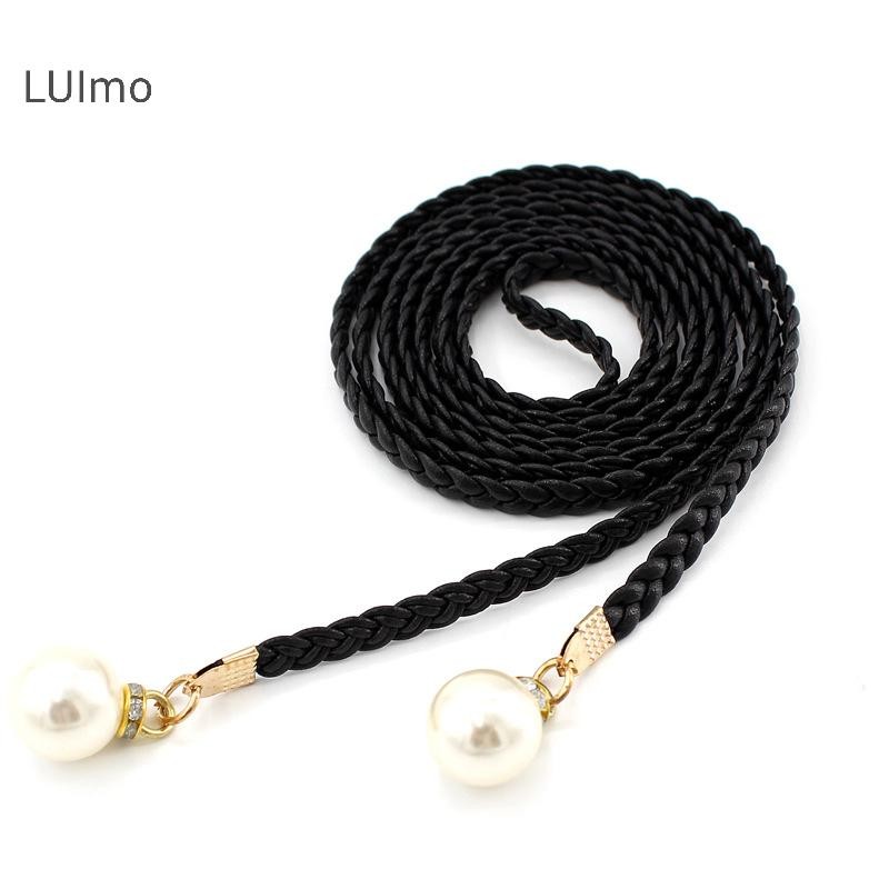 Thắt lưng thun nữ LUImo có trang trí ngọc trai mô phỏng, SBS 60-100 cm