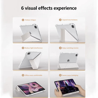 HD Transprent Acrylic Ốp Lưng Cho Redmi Pad 2 9.7 inch Pad 2 SE 9.7 2026 Pad 2 SE 11 8.7 K Pad 8.8 Xiaomi Pad 8 8Pro 7 7Pro X1 11.2 6 6Pro Mini 8.8 Y-fold Stand Vỏ Bảo Vệ