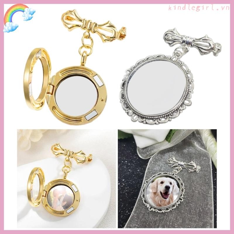 King Lacy Hình Bầu Dục Huy Hiệu Handmade Khung Ảnh Trâm Cài Cho Nữ Thanh Lịch Lapel Pin Trang Sức