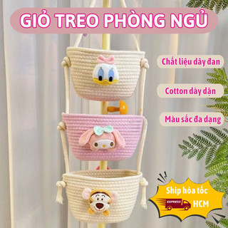 Giỏ Treo Tường Cotton Myd.23 Họa Tiết Hoạt Hình Đáng Yêu Đựng Đồ Đa Năng Cho Phòng Ngủ