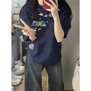 Áo Phông Thun Form rộng Cậu Bé Bút chì shin sticker nam nữ