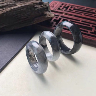 Nhẫn Ngọc Tự Nhiên, Gà Đen, Tranh Mực, Cặp Đôi, Unisex