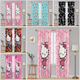 Rèm che mặt đơn bằng Polyester in hình Hello Kitty, dễ treo, trang trí phòng ngủ và phòng khách cho trẻ em