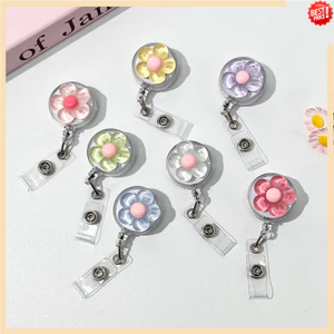 Chất Lượng Cao Có Thể Thu Vào Chống Mất Huy Hiệu Giá Đỡ Hình Hoa Dễ Thương Giấy Chứng Nhận Kẹp Nút Cho Bác Sĩ Y Tá Nhân Viên Huy Hiệu Cuộn Kẹp