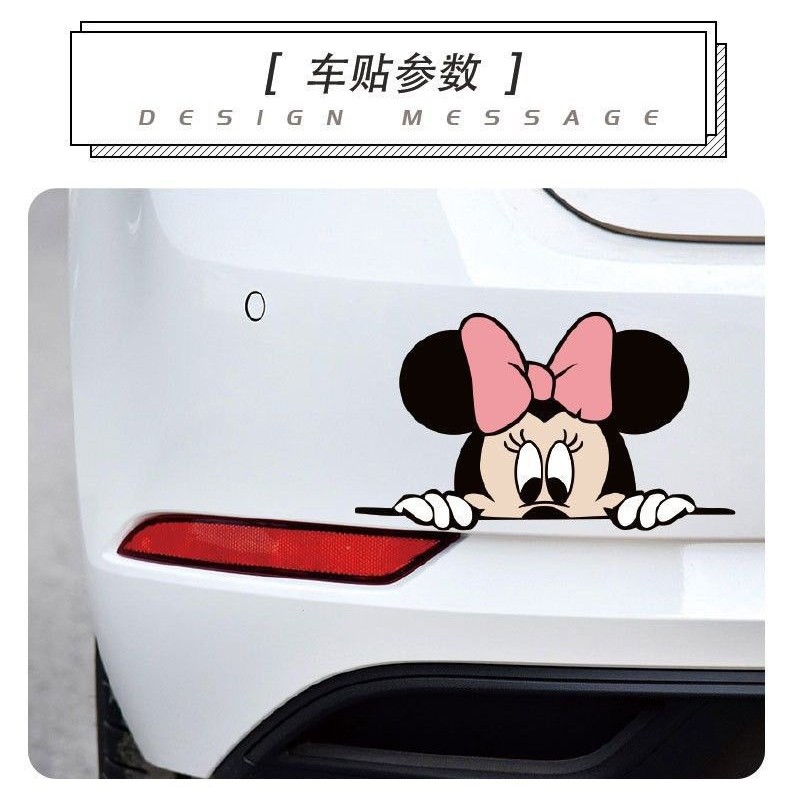 Nhãn dán Mickey Minnie chống nước cho xe hơi, xe máy, tường, tủ lạnh NIEZ