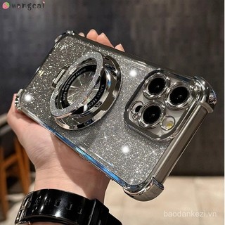 Cho Oppo RENO 13F 13 A5 PRO f A60 reno13 trường hợp điện thoại với từ tính thu hút chủ đứng vàng mạ sáng bóng sáng long lanh sang trọng chống rơi mềm vỏ trường hợp vỏ ốp lưng