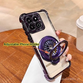 Ốp lưng Honor 200 Smart, ốp lưng Honor X7C trong suốt chống sốc với nắp camera, giảm căng thẳng, giá đỡ điện thoại xoay, đệm khí dày, vỏ điện thoại mềm