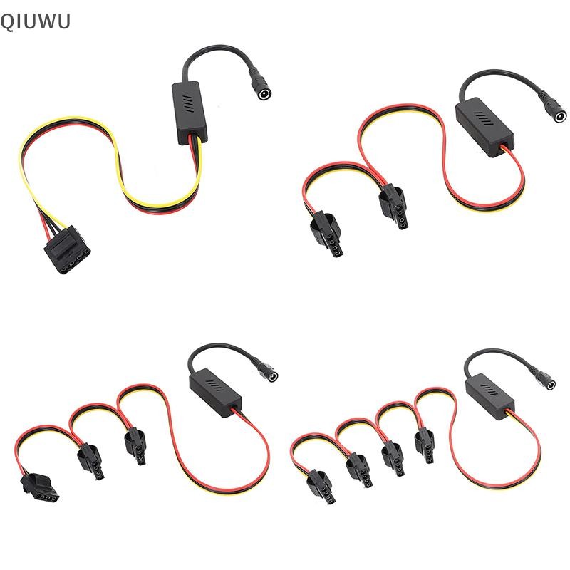 Cáp cấp nguồn ổ cứng QIUWU 5525 sang SATA 12V đến 4Pin Cáp ổ cứng Molex Bộ điều chỉnh điện áp bước xuống.