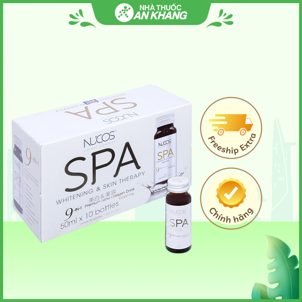 Nước uống Nucos Spa hạn chế lão hóa, làm đẹp da hộp 10 chai x 50ml