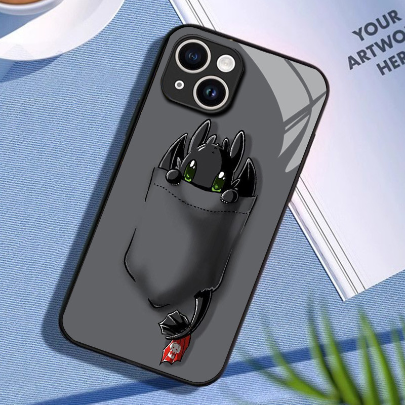 Ốp điện thoại thủy tinh không răng 05 cho IPhone 16 15 14 13 12 11 Pro XR XS Max Plus Mini X XR 8 7 6s SE2 / 3