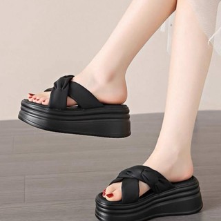DÉP BÁNH MÌ QUAI DA XOẮN CHỮ X ĐẾ 6p, dép nữ, dép cao, dép xuồng, dép đế bằng rr.ffnnBB TT