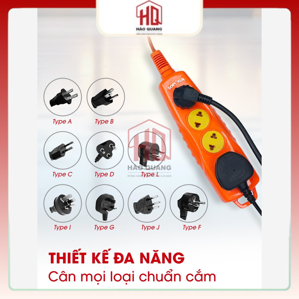 3 Cái Ổ Cắm Công Suất Lớn SOPOKA – Chống Cháy – Chịu Tải Cao