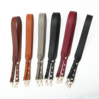 Dây đeo túi da bò lớp trên, rộng 4cm, dài 98–110cm, màu đen họa tiết vải litchi, đeo vai/chéo, điều chỉnh