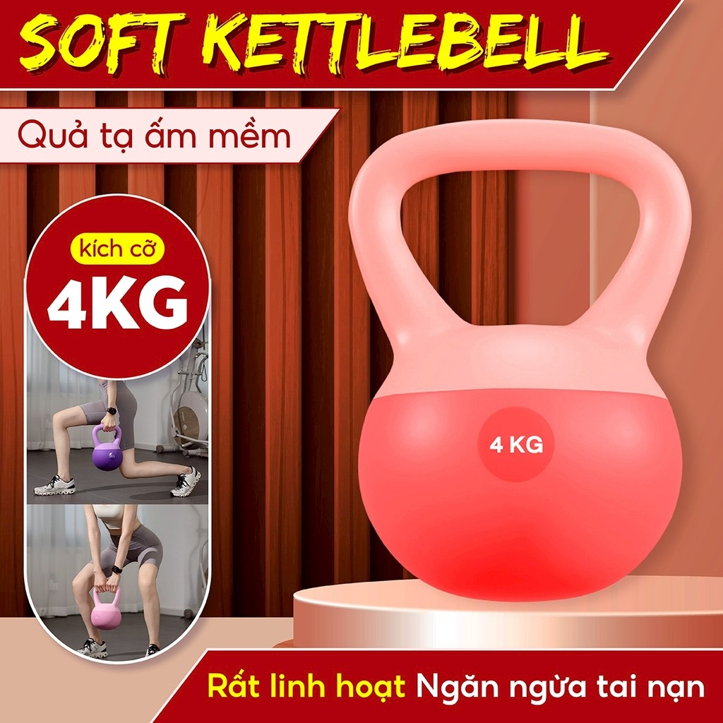 Ảnh -BG- Q312- 4KG- Tạ chuông mềm tập Squats hông và cánh tay,Tập tại nhà an toàn cho mọi người 1