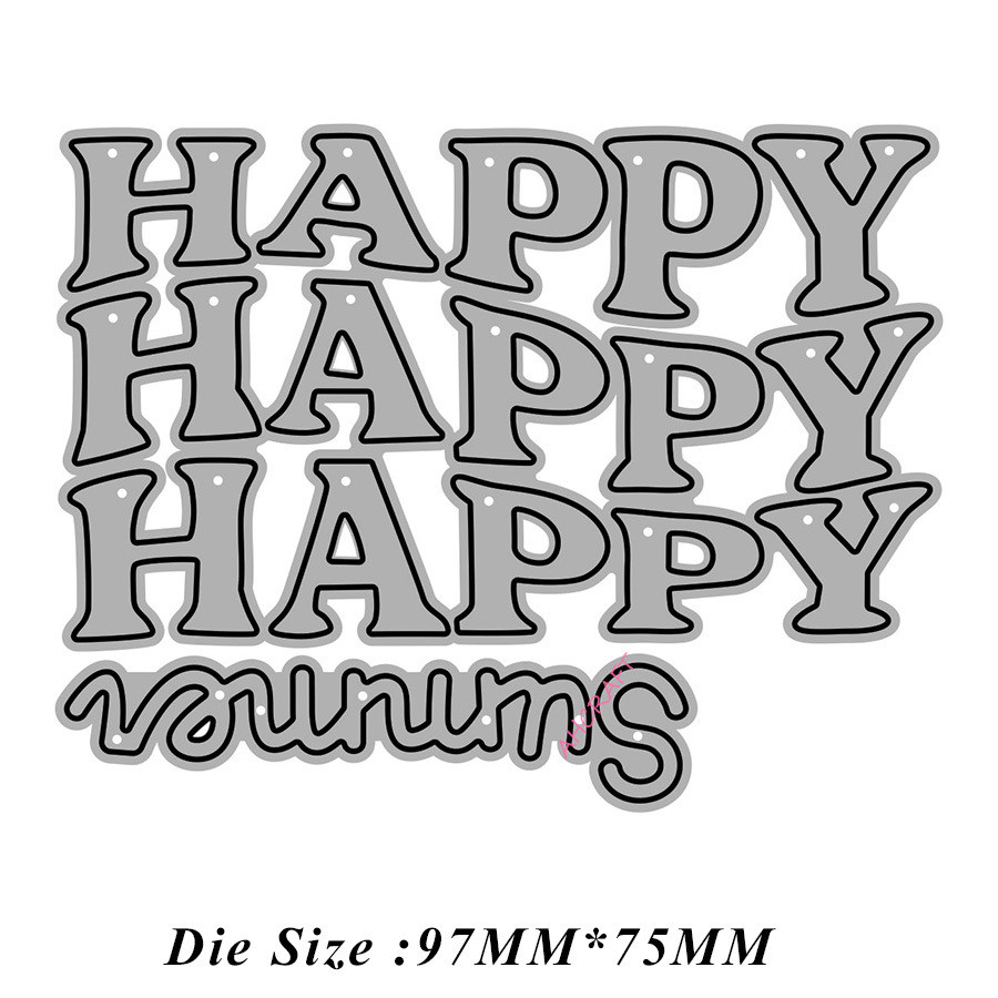 HAPPY Summer cắt chết DIY kim loại carbon thép khắc quá trình cắt dies dập nổi mẫu scrapbook trang trí