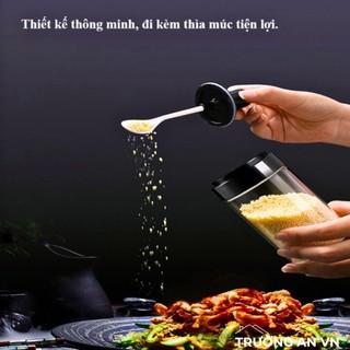 Hũ đựng gia vị thủy tinh kèm muỗng – Nhỏ gọn, sang trọng tiện lợi